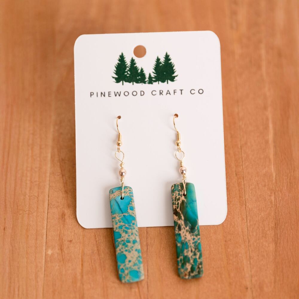 Imperial Jasper Bar Earrings (Dyed)